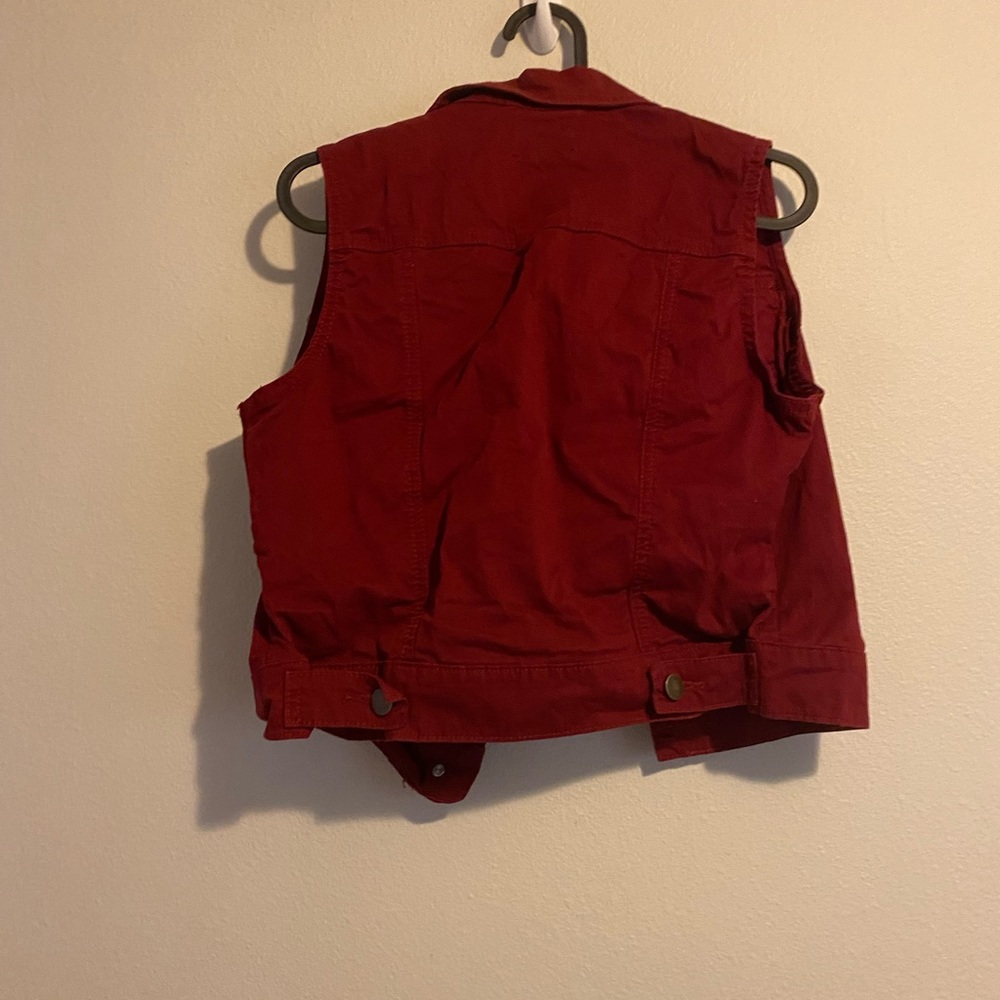 Pendleton Red Denim Button Up Vest - image 3